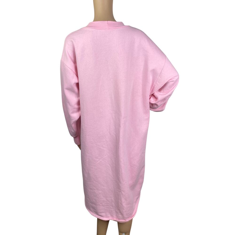 Vintage 1997 Artisans Sheep Shirt Sweatshirt Dress L/XL Pink Grannycore Kitsch - Picture 7 of 11